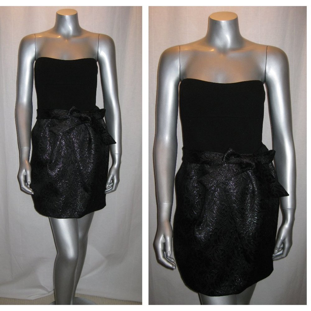 CYNTHIA STEFFE Dress w/ Metallic Brocade Skirt